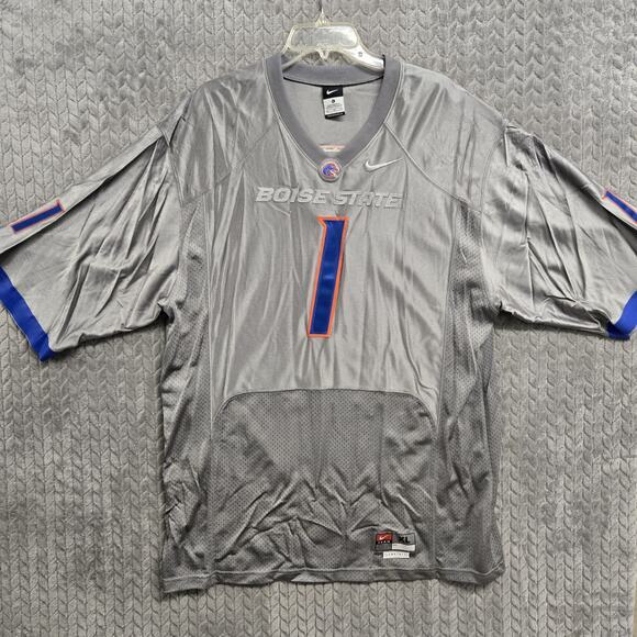 Vintage Boise State Broncos Jersey Mens XL Nike Team NCAA‎ Gray #1 Stitched - Picture 1 of 11